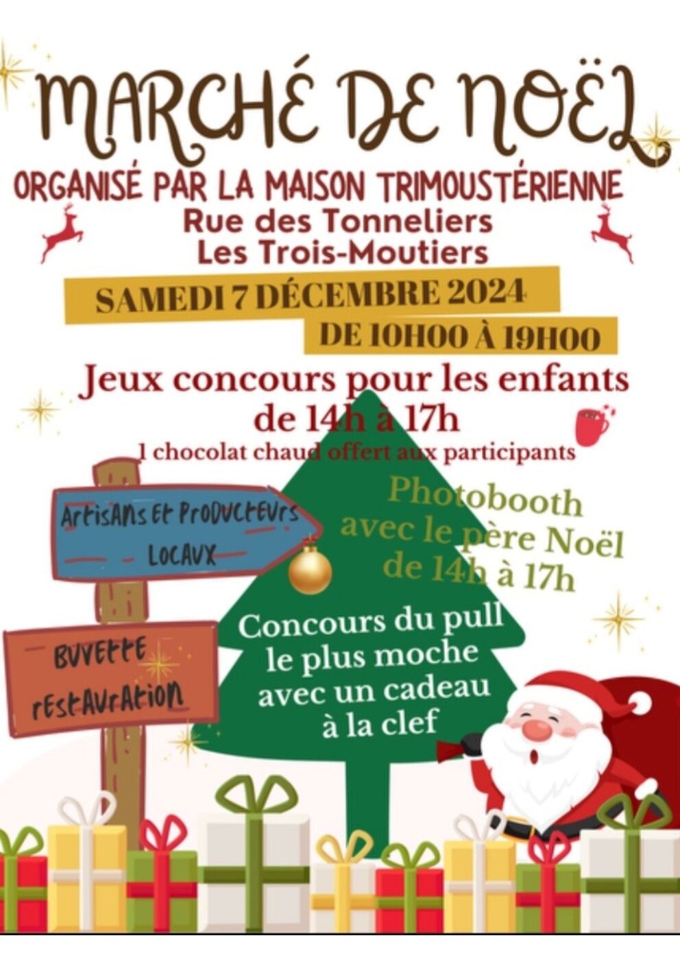 Lire la suite à propos de l’article Samedi 7 décembre 24 : Marché de Noël aux Trois-Moutiers